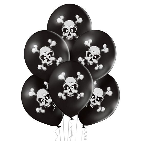 6 Ballons 30cm - Skull & Crossbones