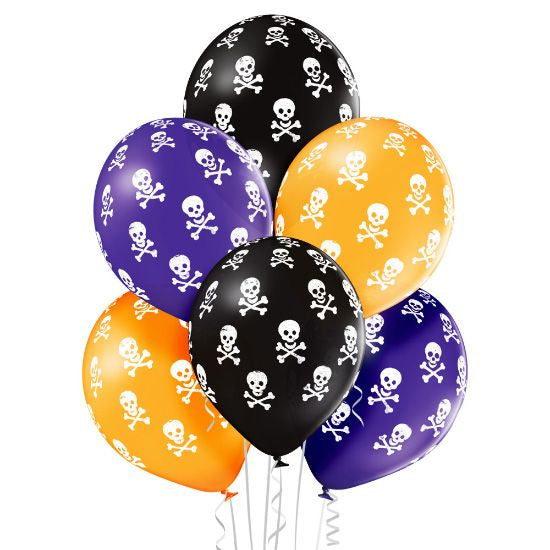 6 Ballons 30cm - Skulls Pastel