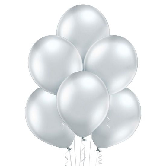 8 Ballons Premium 30cm - Silver Glossy