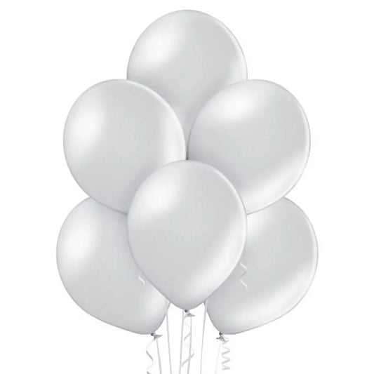 8 Ballons Premium 30cm - Silver Pastel