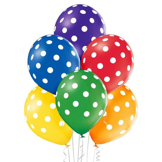 6 Ballons 30cm - Polka Dots Mix