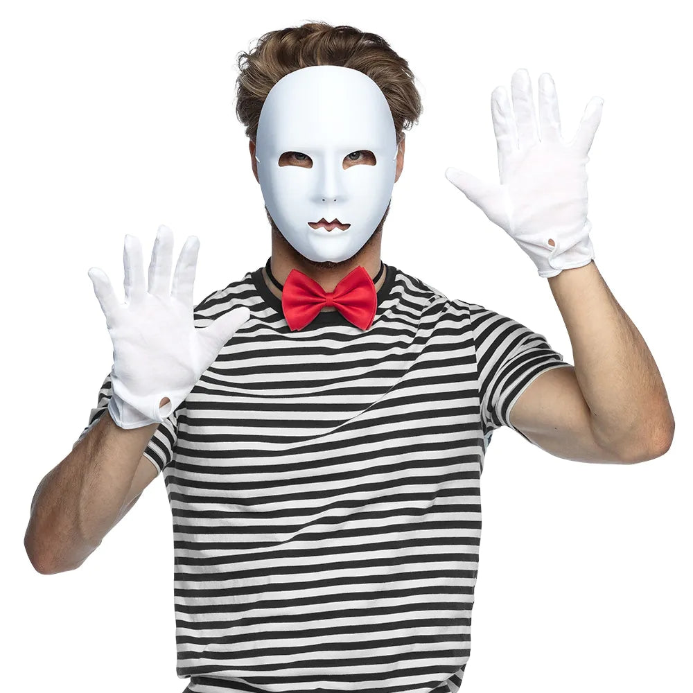 Pc. Masque visage Mime blanc