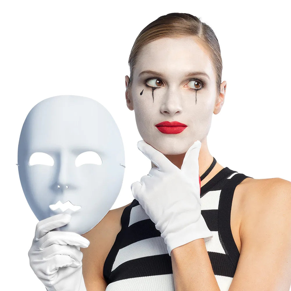 Pc. Masque visage Mime blanc