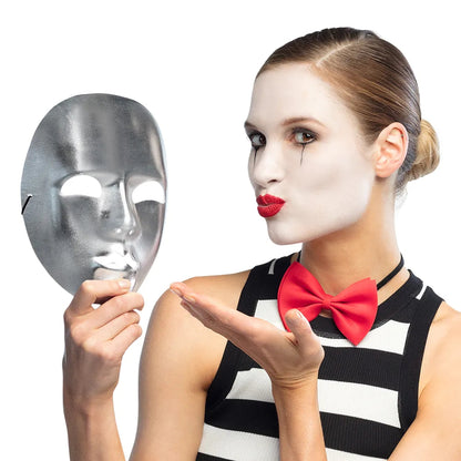 Pc. Masque visage Mime argent