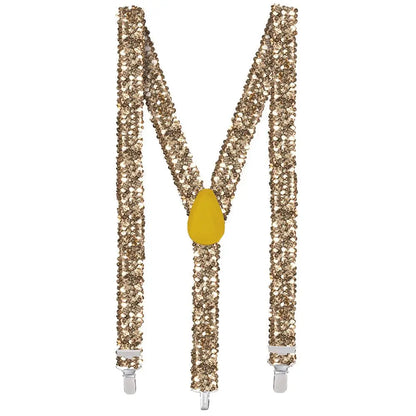 Paire de Bretelles Paillettes Or