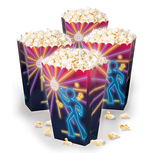 Set 4 Bols de popcorn en papier Disco fever