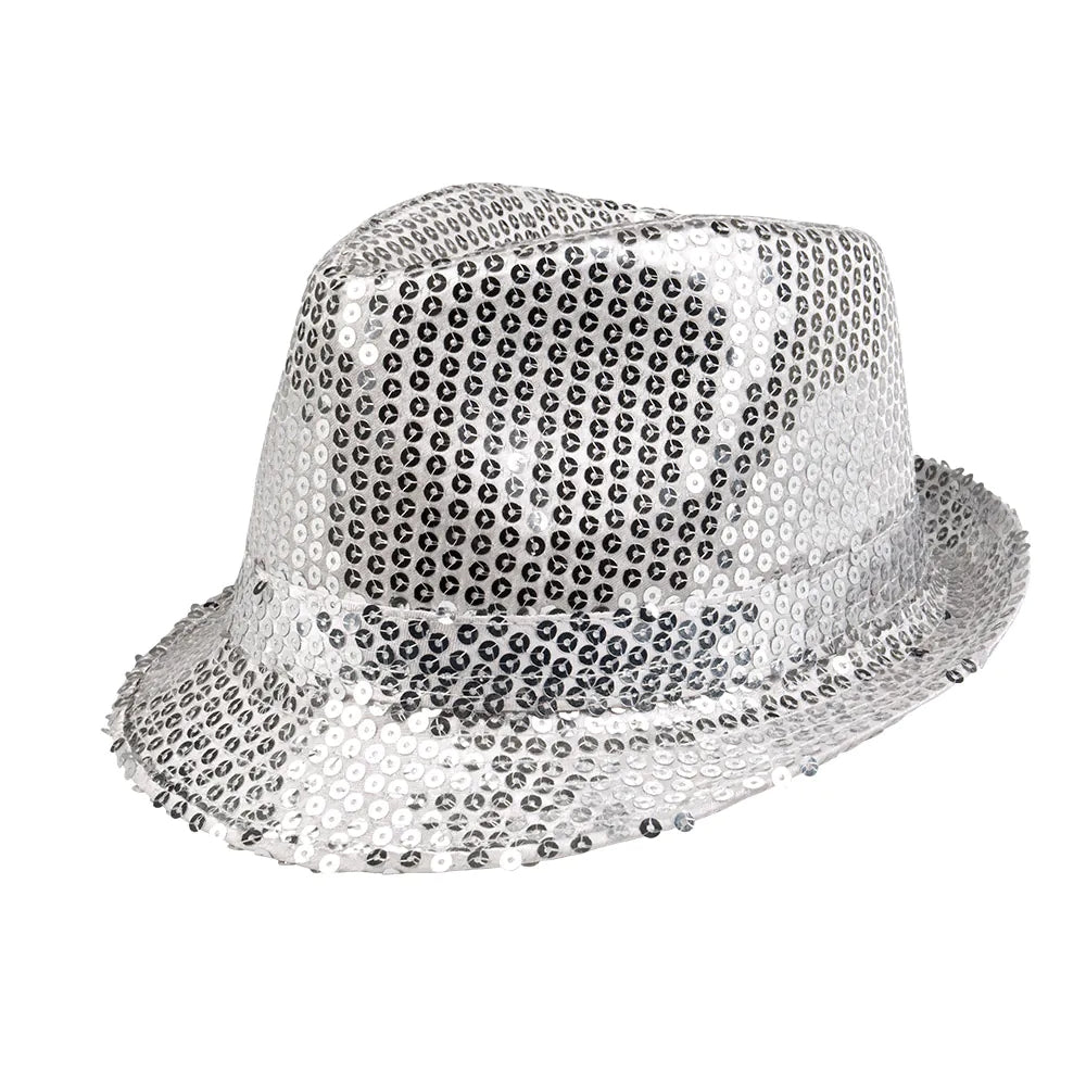 Pc. Chapeau Popstar sequins argent