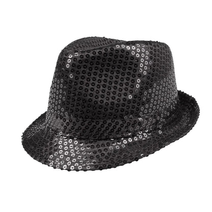 Chapeau Popstar sequins noir