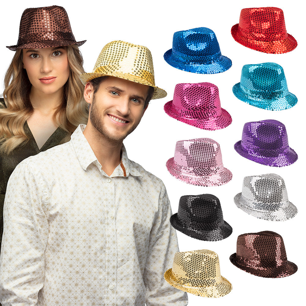 Pc. Chapeau Popstars sequins 10 couleurs ass.