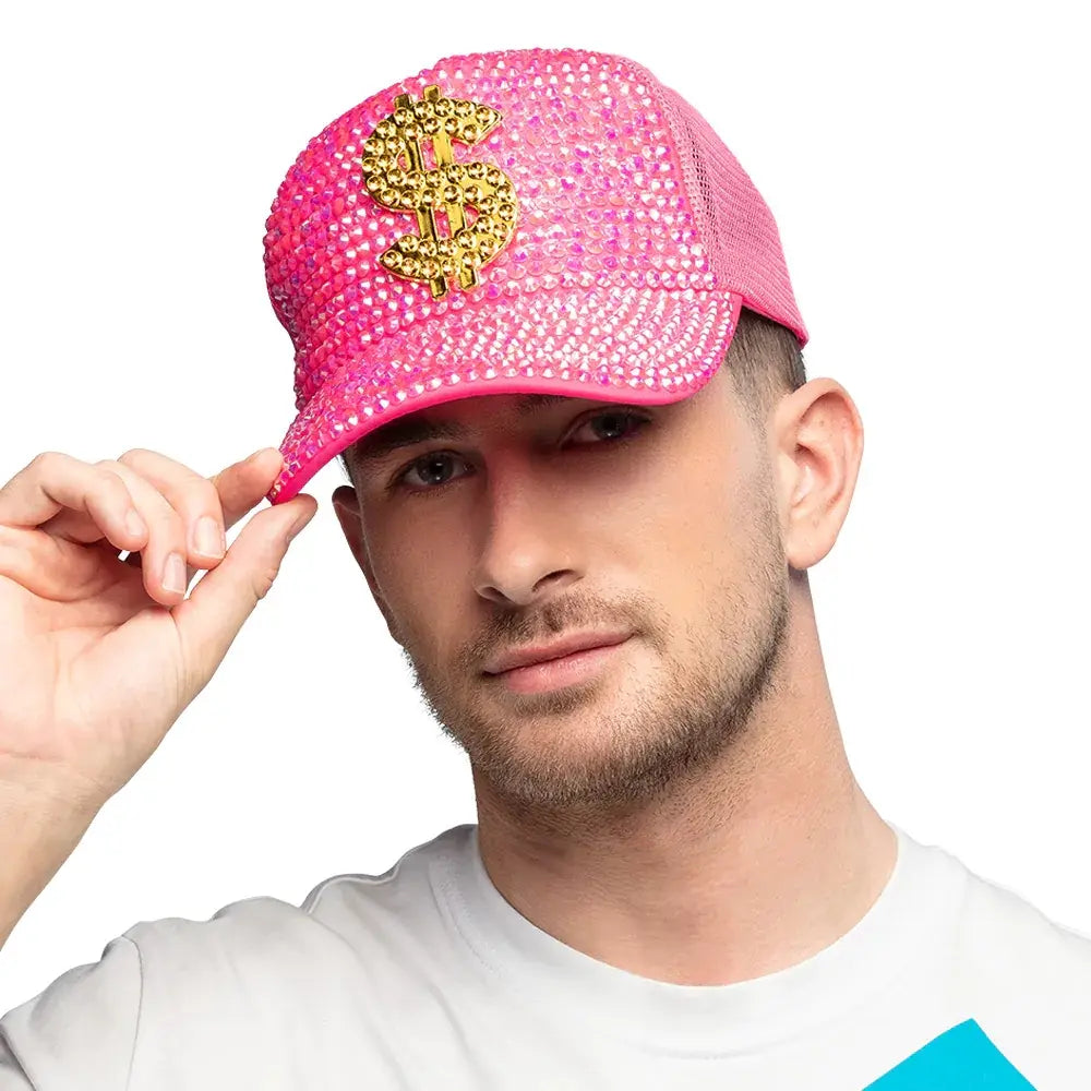 Casquette Dollar fluo rose (réglable)