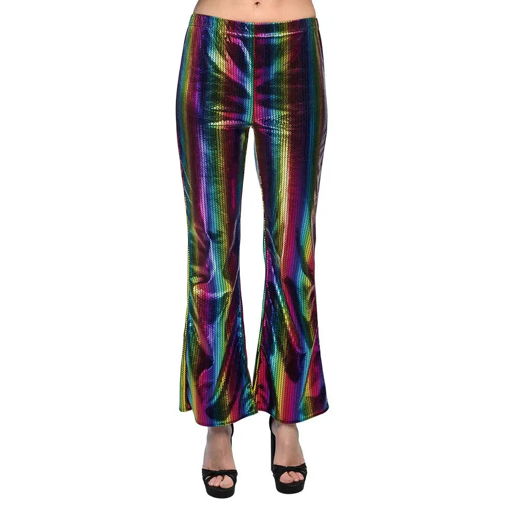 Pantalon Évasé / Patte d'Eph - Arc-en-Ciel / Rainbow (Adulte Taille L/XL Stretch)