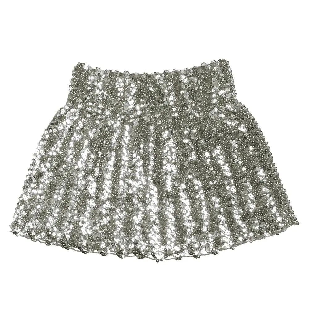 Minijupe Sequins argent - Taille M