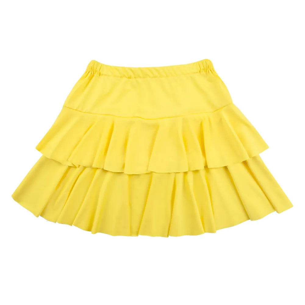 Mini-jupe Ruffles jaune fluo