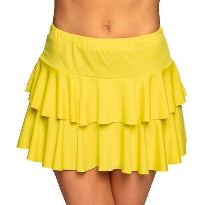 Mini-jupe Ruffles jaune fluo - Taille M