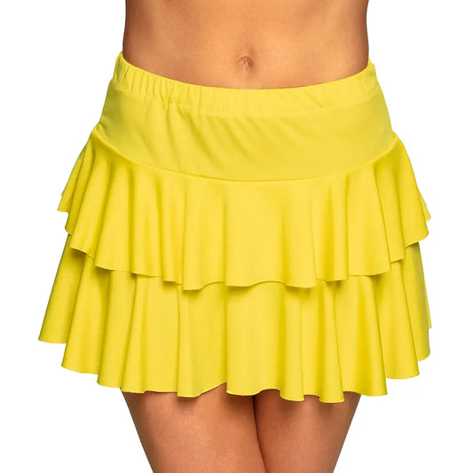 Mini-jupe Ruffles jaune fluo - Taille M