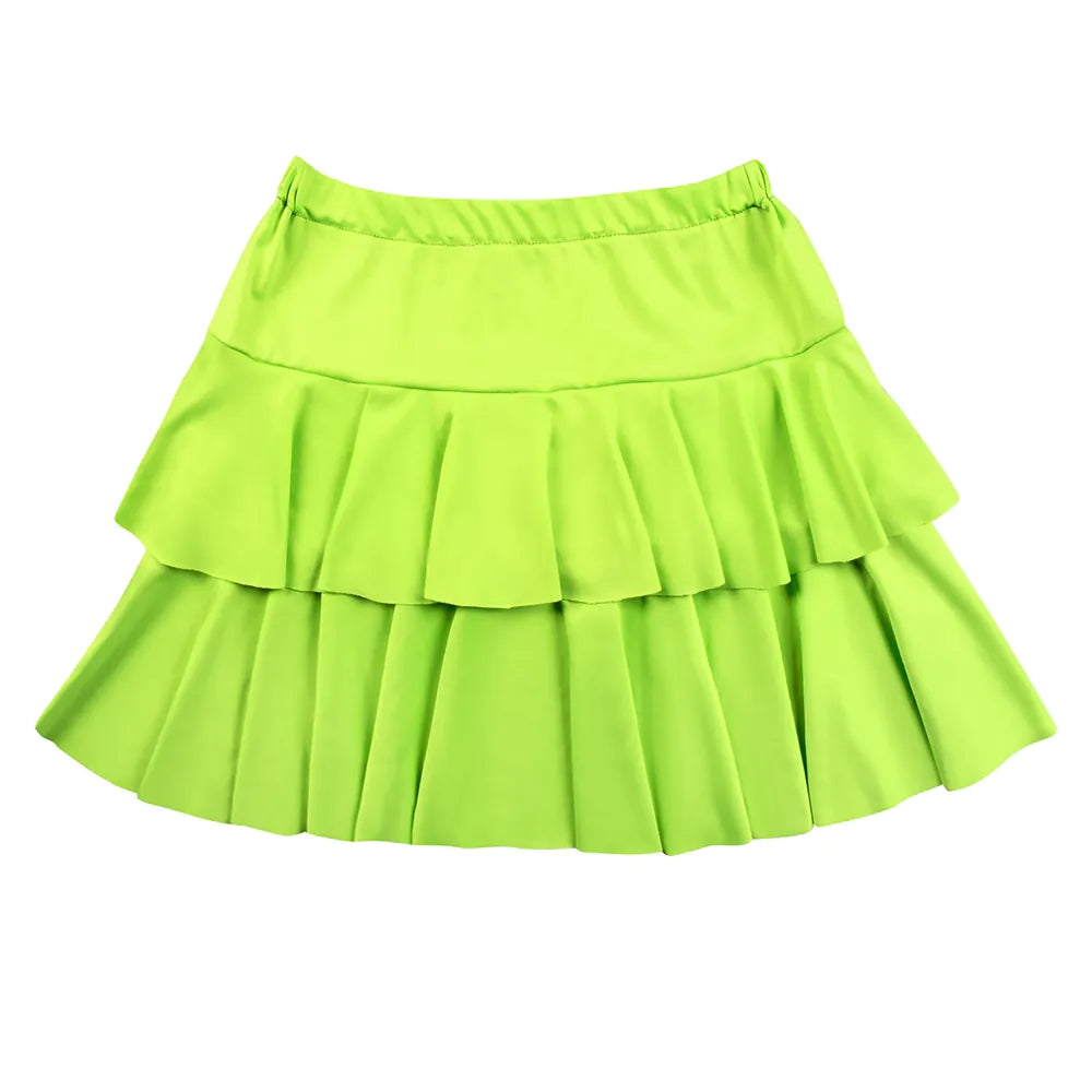 Mini-jupe Ruffles vert fluo