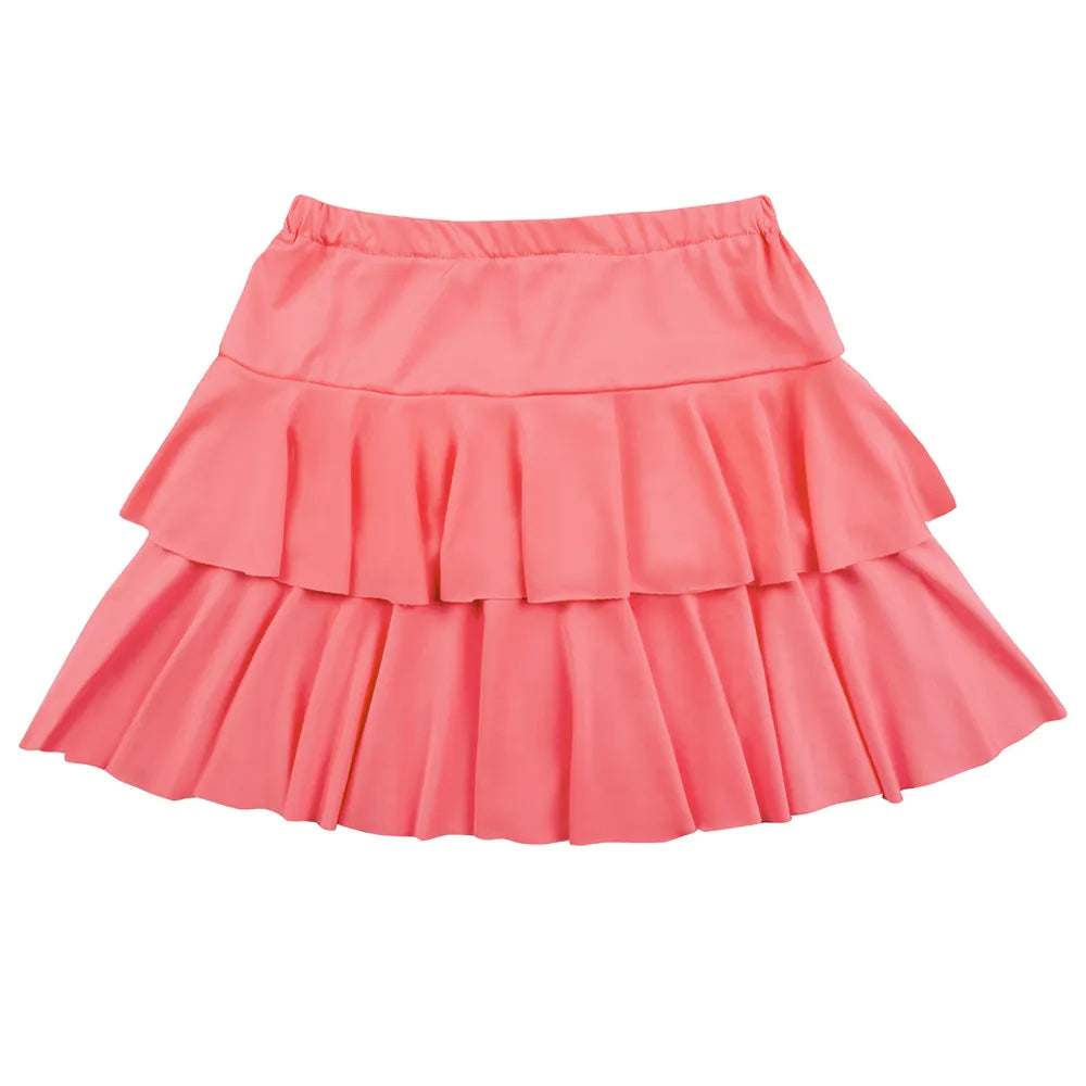 Mini-jupe Ruffles rose fluo