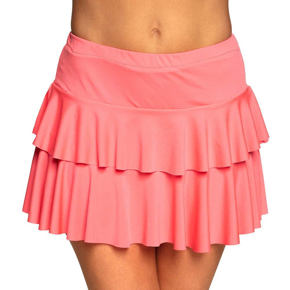 Mini-jupe Ruffles rose fluo