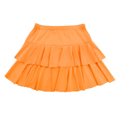 Mini-jupe Ruffles orange fluo