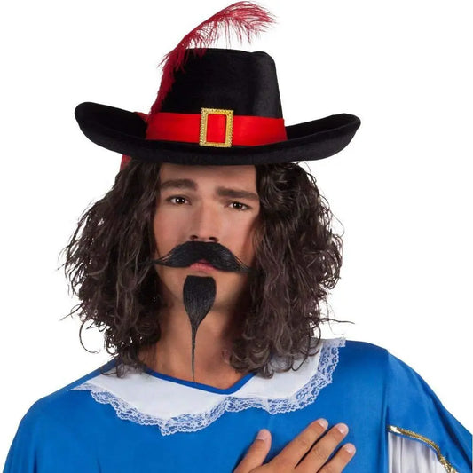 Moustache et Barbe Noir Mousquetaire