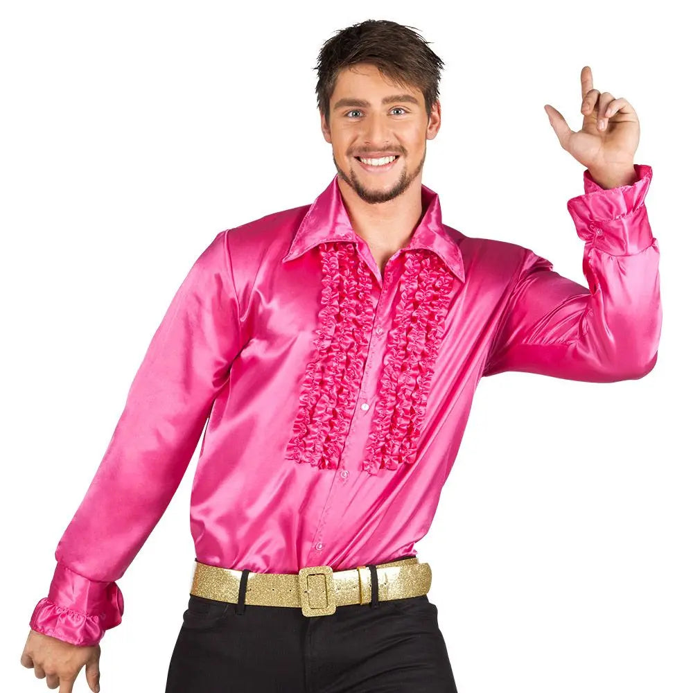 Chemise Disco Rose Vif - XL
