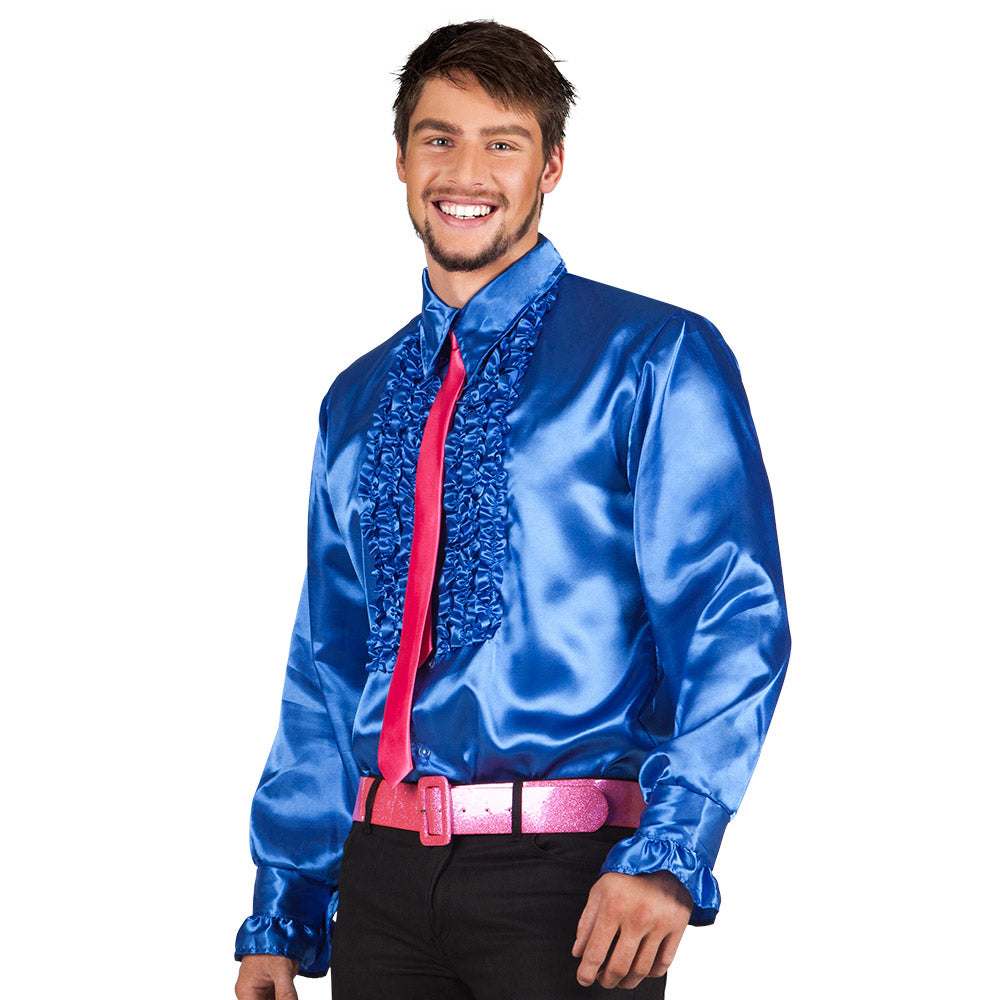 Pc. Chemise partie bleu royal (S, 46/48)