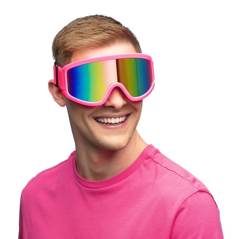 Lunettes de ski party rose fluo