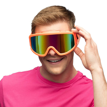 Lunettes de ski party orange fluo