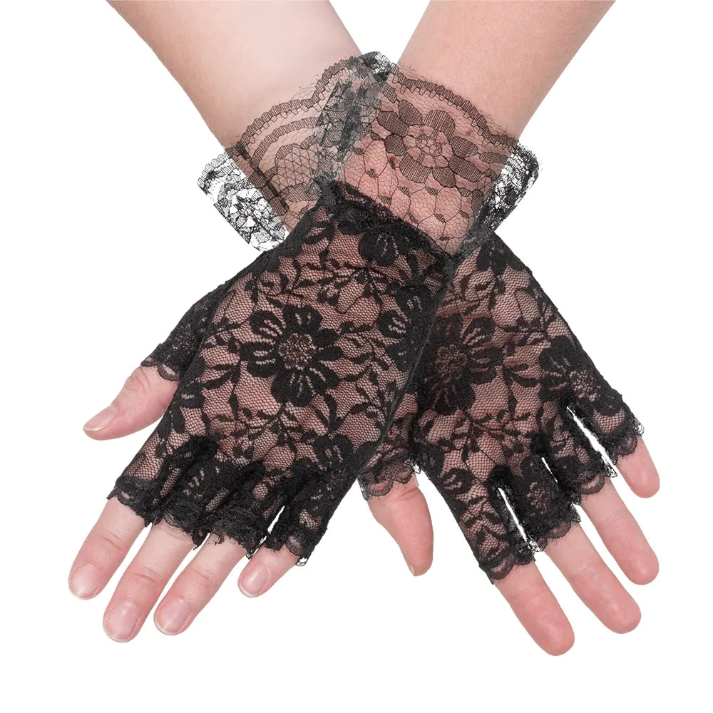 Pr Gants en dentelle Paris noir 