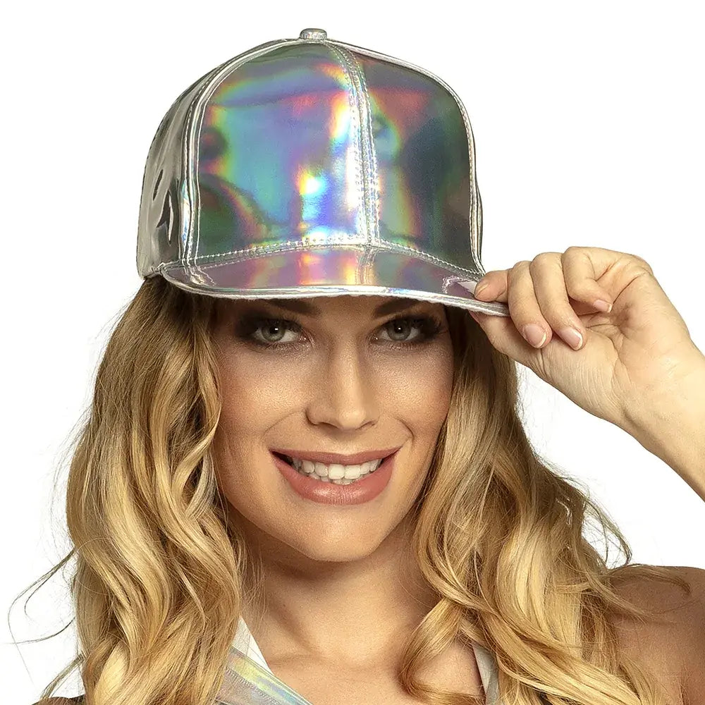 Casquette Holographique Argent (réglable)