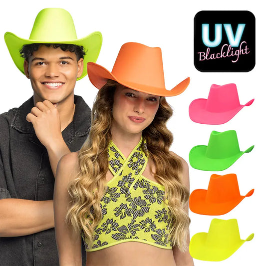 Chapeau Cowboy "Blaze" Fluo 4 Couleurs Ass. UV