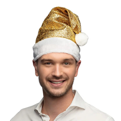 Bonnet de Noël Or - Paillettes Dorées