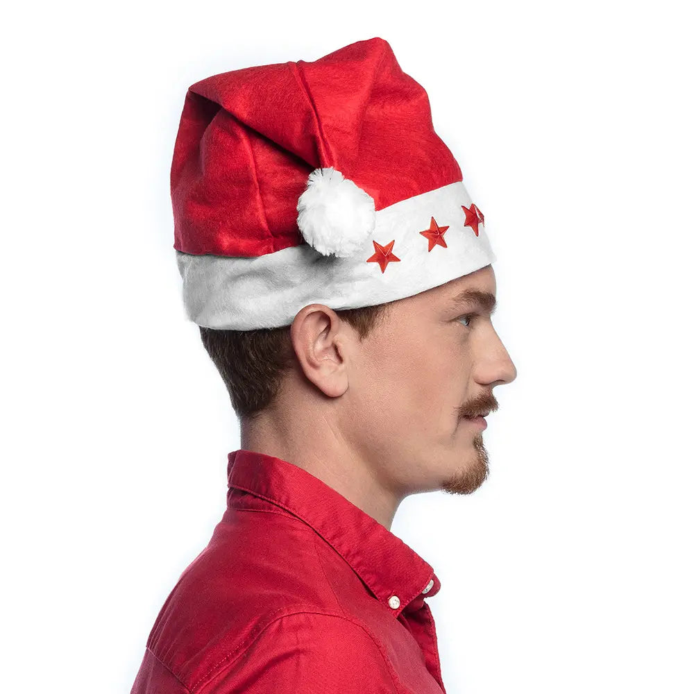 Bonnet de Noël Étoiles Rouge Lumineux