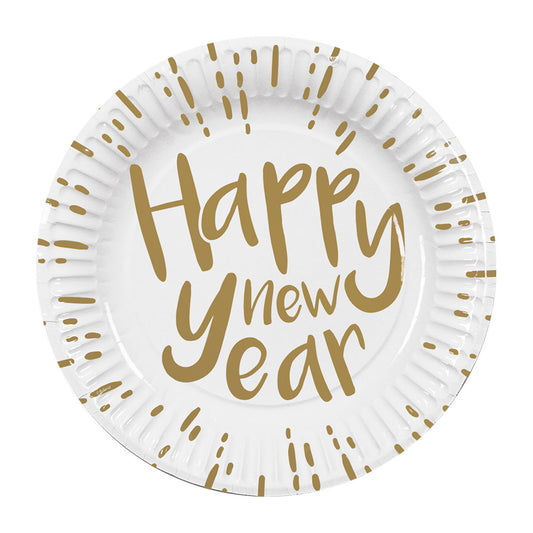 Set 10 Assiettes en papier 'Happy New Year'