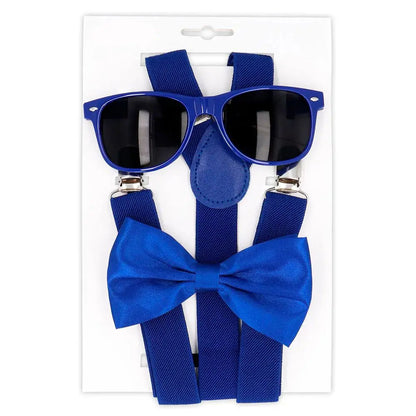 Set Lunettes, Bretelles et Nœud Papillon - Bleu Royal