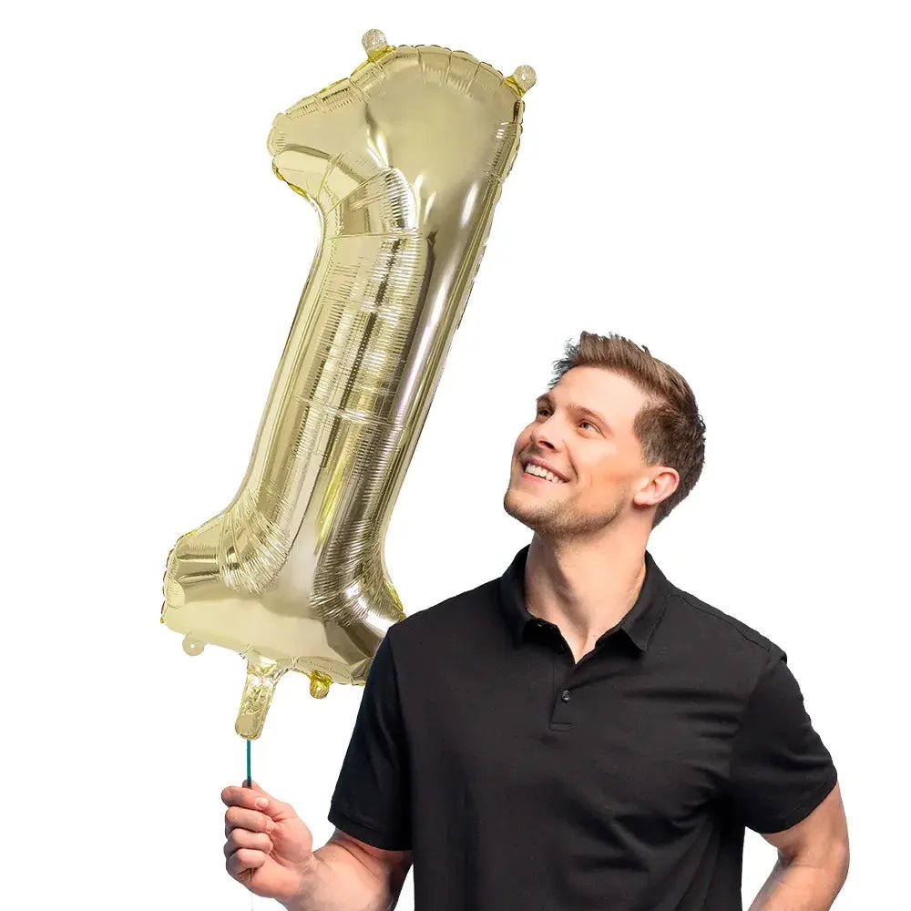 Ballon en aluminium '1' - 86 cm - Or
