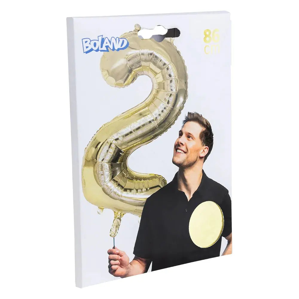 Ballon en aluminium '2' - 86 cm - Or