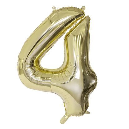 Ballon en aluminium '4' - 86 cm - Or