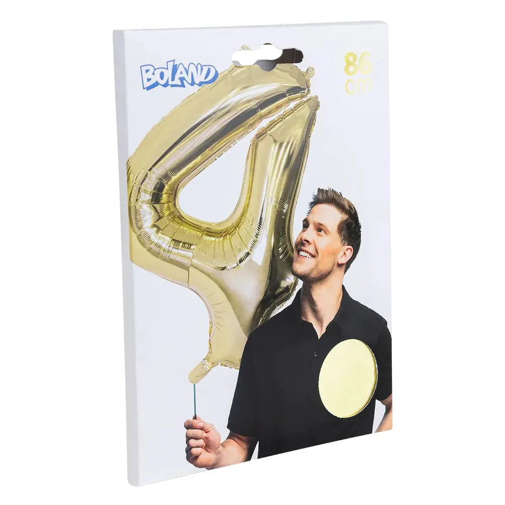 Ballon en aluminium '4' - 86 cm - Or