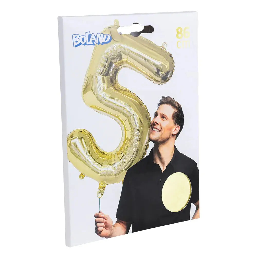 Ballon en aluminium '5' - 86 cm - Or