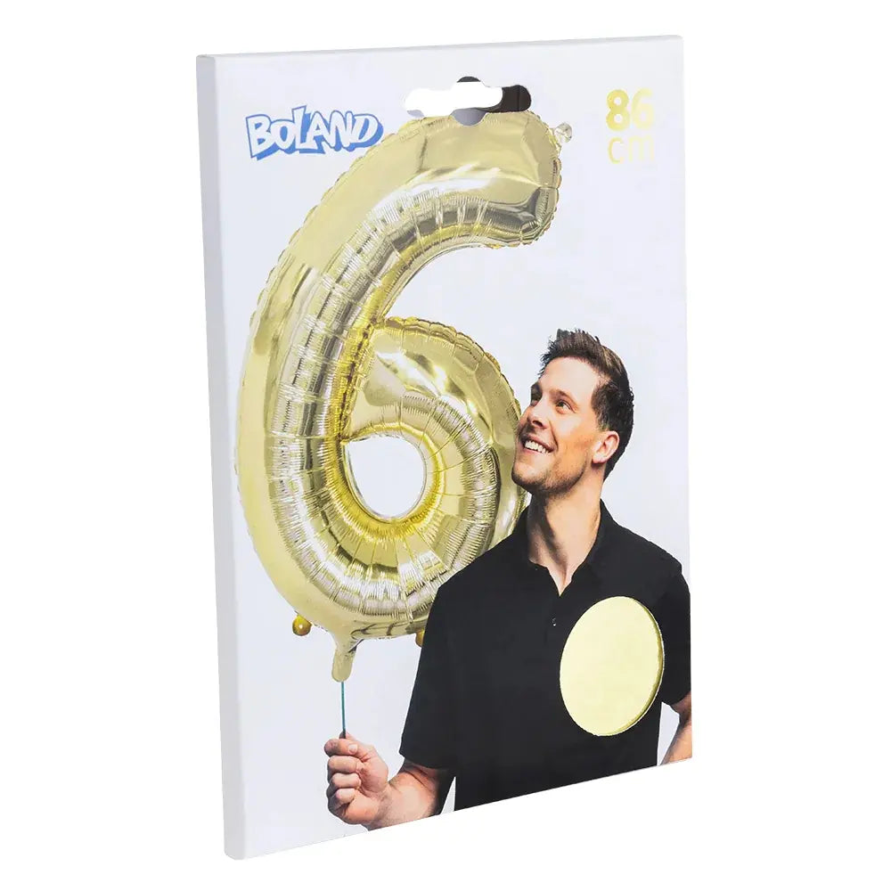 Ballon en aluminium '6' - 86 cm - Or