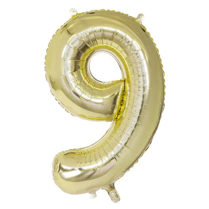 Ballon en aluminium '9' - 86 cm - Or