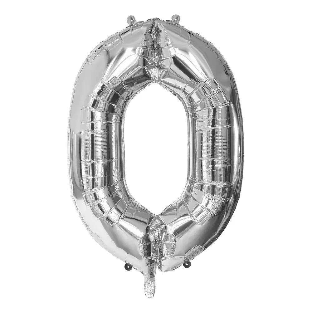 Ballon en aluminium '0' - 86 cm - argent