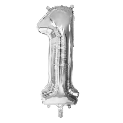Ballon en aluminium '1' - 86 cm - argent