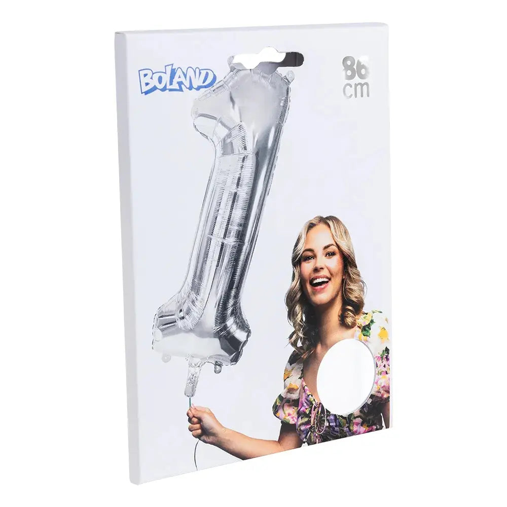 Ballon en aluminium '1' - 86 cm - argent