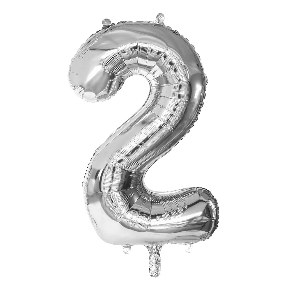 Ballon en aluminium '2' argent