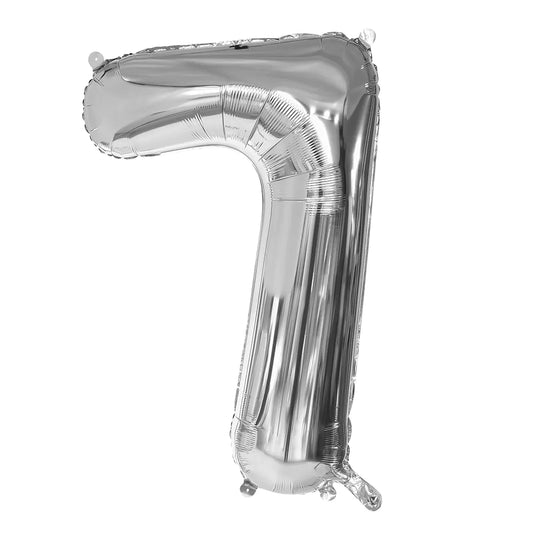 Ballon en aluminium '7' argent