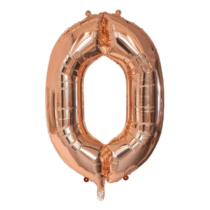 Ballon en aluminium '0' - 86 cm - Or Rose