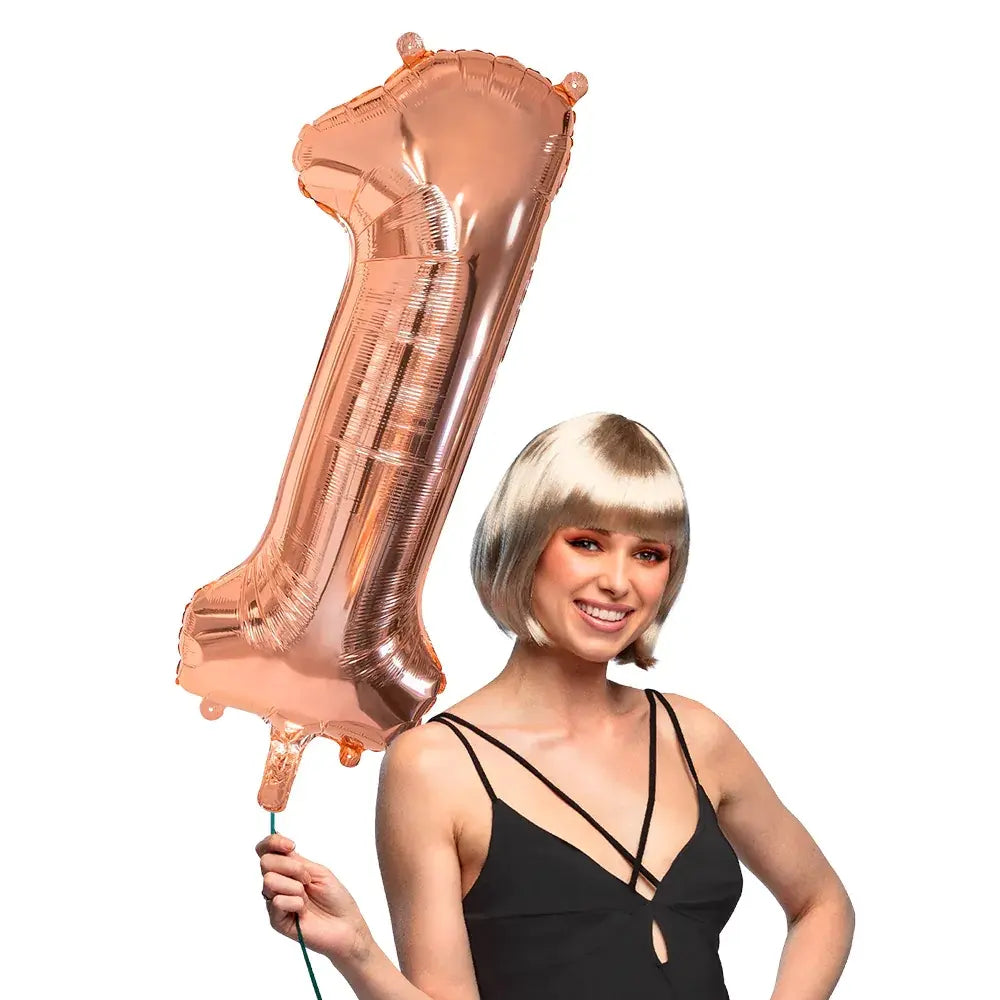 Ballon en aluminium '1' - 86 cm - Or Rose