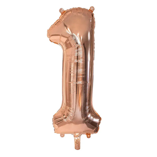 Ballon en aluminium '1' - 86 cm - Or Rose